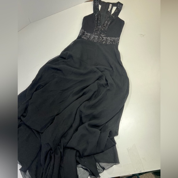 Dress The Population Delani Black Sequin Long Evening Gown Maxi Dress Size Small - Picture 2 of 13